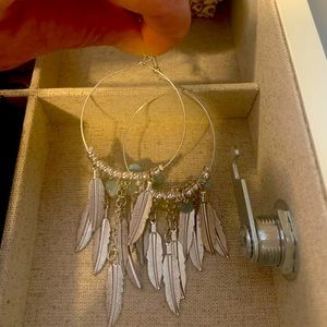 Long silver earrings